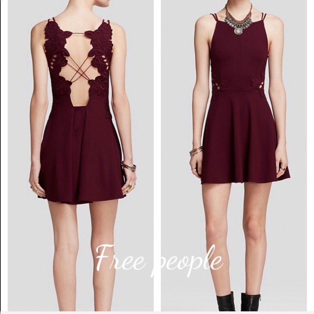 Free People open lace back skater dress